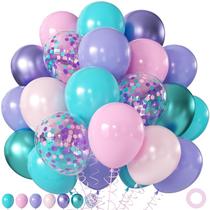 JOYFLOAT Balões Sereia 60 Peças 12" Metalizados com Confete JOYFLOAT Balões Sereia 60 Peças 12" Metalizados com Confete