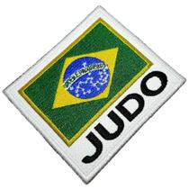 Judô Bandeira Brasil Patch Bordado Termo Adesivo Para Kimono - BR44