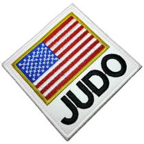 Judô bandeira EUA patch bordado passar a ferro ou costurar Judô bandeira EUA patch bordado passar a ferro ou costurar