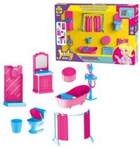 Judy Banheiro c/ acessorios casinha brinquedo menina - Samba Toys