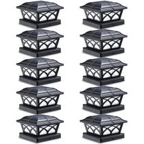 Juego de 10 Luces Solares para Capuchones de Poste SIEDiNLAR con 8 LED y Vidrio