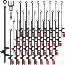 Juego de 12 Anclajes de Tierra con Espiral y Hoja para Suelos Chumia Juego de 12 Anclajes de Tierra con Espiral y Hoja para Suelos Chumia