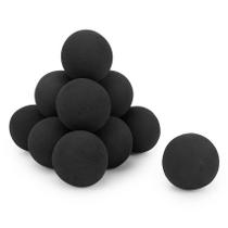 Juego de 12 Bolas Cerámicas Redondas Stanbroil de 10 cm para Fogata, Negras