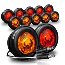 Juego de 12 luces marcador LED TRUE MODS redondas de 1.9 cm en ámbar y rojo para tráiler
