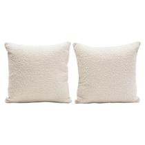Juego de 2 Almohadones Decorativos Benzara Wily, 40 cm Cuadrados, Blanco Hueso