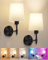 Juego de 2 Apliques de Pared Ouyulong Inalámbricos RGB Regulables Juego de 2 Apliques de Pared Ouyulong Inalámbricos RGB Regulables