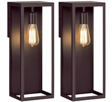 Juego de 2 Faroles de Pared para Exterior VerRon 40.6 cm Marrón Juego de 2 Faroles de Pared para Exterior VerRon 40.6 cm Marrón