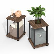 Juego de 2 Mesas Laterales Simplísticas Furinno Nogal Marrón