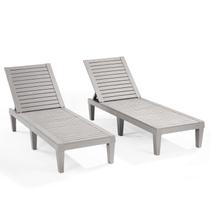Juego de 2 Sillas Tumbonas para Patio Nestl en Gris Juego de 2 Sillas Tumbonas para Patio Nestl en Gris