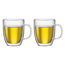 Juego de 2 Vasos de Vidrio de Doble Pared Bodum Bistro 450ml Transparente
