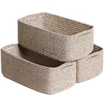 Juego de 3 Cestas de Almacenamiento Goodpick 33x20x13 cm de Cuerda de Algodón