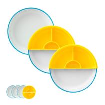 Juego de 3 Platos Scoop para Niños Omie con 2 Divisores de Silicona Juego de 3 Platos Scoop para Niños Omie con 2 Divisores de Silicona