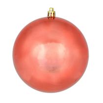 Juego de 4 Adornos Vickerman de Bola Brillante Coral de 4.75 cm