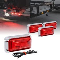 Juego de 4 luces marcadoras LED para tráiler de 2.5" color rojo, IP67 Juego de 4 luces marcadoras LED para tráiler de 2.5" color rojo, IP67