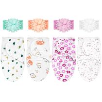 Juego de 4 Mantas Envolventes para Bebés Prematuros Bunnycool con Diademas Juego de 4 Mantas Envolventes para Bebés Prematuros Bunnycool con Diademas