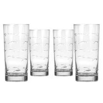 Juego de 4 Vasos Highball Rolf Glass School of Fish 450 mL