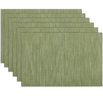 Juego de 6 Manteles Individuales SHACOS Verde Oliva 44x30cm PVC Tejido Juego de 6 Manteles Individuales SHACOS Verde Oliva 44x30cm PVC Tejido