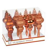 Juego de 8 Adornos Finales Vickerman de 7" en Naranja Bronceado con 4 Acabados Juego de 8 Adornos Finales Vickerman de 7" en Naranja Bronceado con 4 Acabados