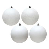 Juego de Adornos Vickerman 3" Bola Blanca con 4 Acabados 16 Piezas Irrompibles