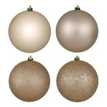 Juego de adornos Vickerman 4 Acabados Bola Beige Avena (Juego de 4)