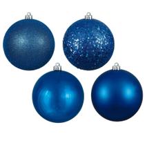 Juego de Adornos Vickerman 6" Bola Azul con 4 Acabados, 4 por Caja Juego de Adornos Vickerman 6" Bola Azul con 4 Acabados, 4 por Caja