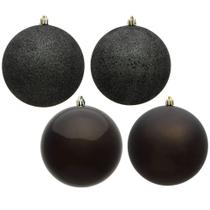 Juego de Adornos Vickerman 8" Bola de Acabado Gunmetal 4 con 4 Adornos