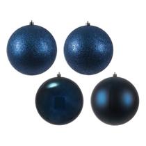 Juego de Adornos Vickerman de 6" Azul Medianoche con 4 Acabados (Juego de 4)