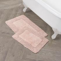 Juego de alfombras de baño Laura Ashley 100 % algodón color rosa rubor 43x61 cm