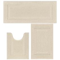 Juego de Alfombras para Baño SHACOS 3 Piezas Antideslizantes Suaves Beige