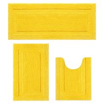 Juego de Alfombras para Baño SHACOS Amarillo Otoño 3 Piezas