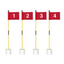 Juego de Banderas para Palo de Golf KINGTOP, 4 Unidades Portátiles de 3 pies, Banderas Rojas Juego de Banderas para Palo de Golf KINGTOP, 4 Unidades Portátiles de 3 pies, Banderas Rojas