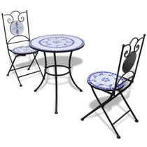 Juego de Bistro Casafoyer 3 Piezas con Azulejos de Cerámica Azul/Blanco Juego de Bistro Casafoyer 3 Piezas con Azulejos de Cerámica Azul/Blanco