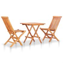 Juego de Bistro Plegable Casafoyer de Madera Maciza de Teca, 3 Piezas