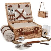 Juego de Canasta de Picnic Aislada de Mimbre SatisInside para 2 Personas Juego de Canasta de Picnic Aislada de Mimbre SatisInside para 2 Personas