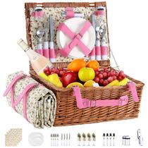 Juego de Canasta de Picnic YPshuye para 4 Personas con Bolsa Aislante y Tapete Juego de Canasta de Picnic YPshuye para 4 Personas con Bolsa Aislante y Tapete