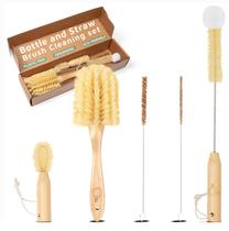 Juego de cepillos para botellas Linea Gear de bambú, ecológico y limpiador Juego de cepillos para botellas Linea Gear de bambú, ecológico y limpiador