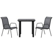 Juego de Comedor para Patio Casafoyer 5 Piezas Acero Negro Textilene Juego de Comedor para Patio Casafoyer 5 Piezas Acero Negro Textilene