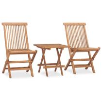 Juego de Comedor para Patio Casafoyer de Madera Maciza de Teca, 3 Piezas