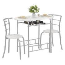 Juego de comedor VECELO para rincón de desayuno de cocina, 3 piezas