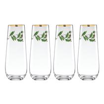 Juego de Copas Tipo Flauta sin Tallo Lenox Tema Navideño 414 mL 4 piezas Juego de Copas Tipo Flauta sin Tallo Lenox Tema Navideño 414 mL 4 piezas