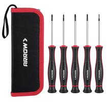 Juego de Destornilladores de Precisión ARROW de 5 Piezas con Estuche de Acero Cr-V Juego de Destornilladores de Precisión ARROW de 5 Piezas con Estuche de Acero Cr-V