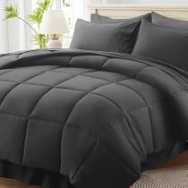 Juego de Edredón Anluoer Tamaño Individual Gris Oscuro 5 Piezas