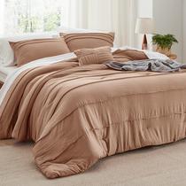 Juego de Edredón Bedsure California King Pinzas Plisadas Taupe Juego de Edredón Bedsure California King Pinzas Plisadas Taupe