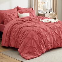 Juego de Edredón Bedsure Full Coral Rojo con Sábanas 7 Piezas Juego de Edredón Bedsure Full Coral Rojo con Sábanas 7 Piezas