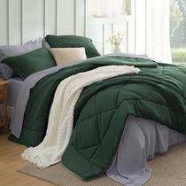 Juego de Edredón Bedsure King Reversible Verde Bosque 7 piezas Juego de Edredón Bedsure King Reversible Verde Bosque 7 piezas