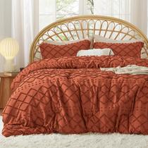 Juego de Edredón Bedsure King Terracota Boho Shabby Chic 3 piezas Juego de Edredón Bedsure King Terracota Boho Shabby Chic 3 piezas