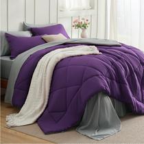 Juego de Edredón Bedsure Tamaño King Reversible Morado 7 Piezas Juego de Edredón Bedsure Tamaño King Reversible Morado 7 Piezas