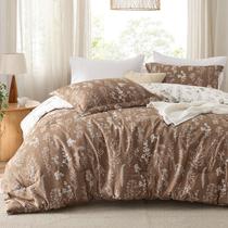 Juego de Edredón Bedsure Twin/Twin XL Marrón con Diseño Floral