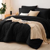 Juego de Edredón CozyLux Twin XL 5 Piezas Microfibra Negro Juego de Edredón CozyLux Twin XL 5 Piezas Microfibra Negro
