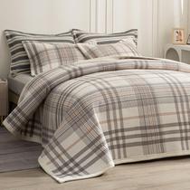Juego de edredón de algodón Tohrisa Queen 229x244 cm 3 piezas Gris Juego de edredón de algodón Tohrisa Queen 229x244 cm 3 piezas Gris